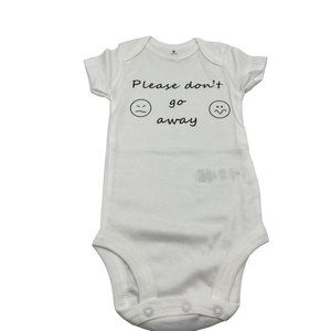 Infant Bodysuit Size 9 Months White Short Sleeve Please Don't Go Away NEW